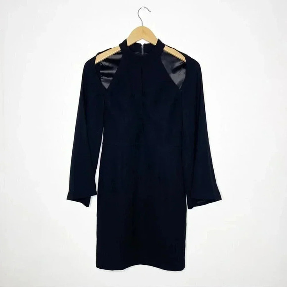 Bardot Mock-neck Cold-shoulder Cut Out Sheath Dress Size 4 XS - Picture 9 of 11